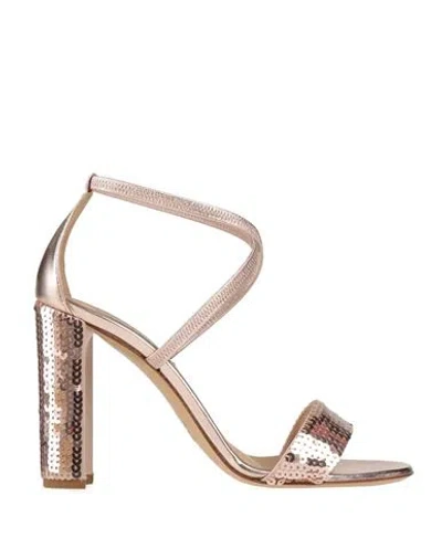 Ninalilou Woman Sandals Rose Gold Size 6 Textile Fibers