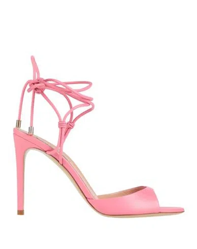 Ninalilou Woman Sandals Salmon Pink Size 8 Leather