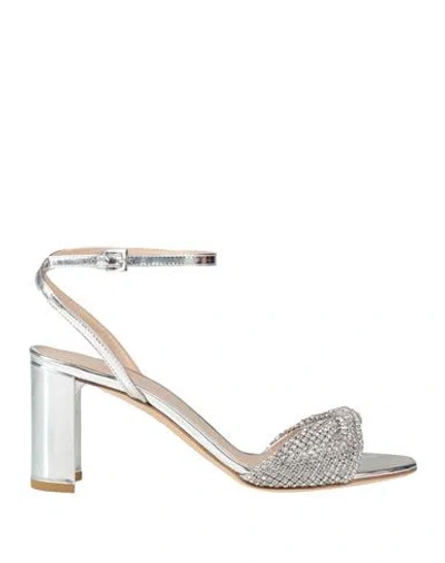 Ninalilou Woman Sandals Silver Size 8 Leather