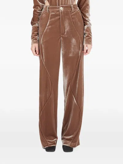 Ninamounah Velvet Trousers In Brown