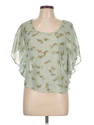 Pre-owned Nine Bird Short Sleeve Blouse In Green