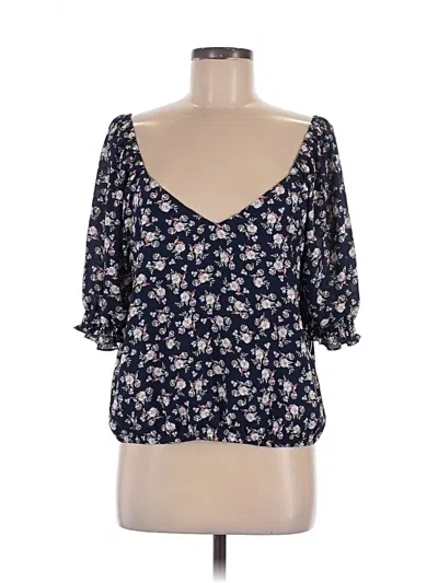 Pre-owned Nine Britton 3/4 Sleeve Blouse In Blue