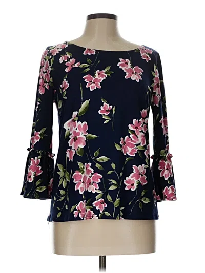 Pre-owned Nine Britton 3/4 Sleeve Blouse In Blue