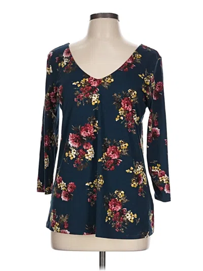 Pre-owned Nine Britton 3/4 Sleeve Blouse In Blue