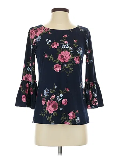 Pre-owned Nine Britton 3/4 Sleeve Blouse In Blue