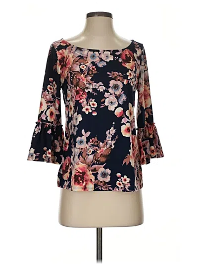 Pre-owned Nine Britton 3/4 Sleeve Blouse In Blue
