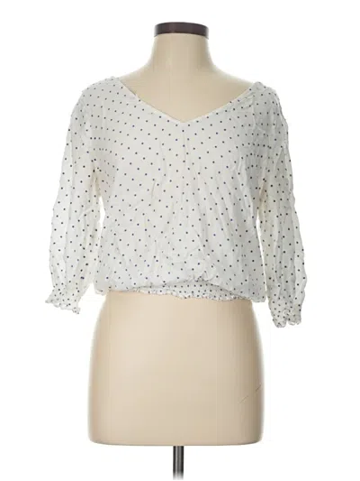 Pre-owned Nine Britton 3/4 Sleeve Blouse In Ivory