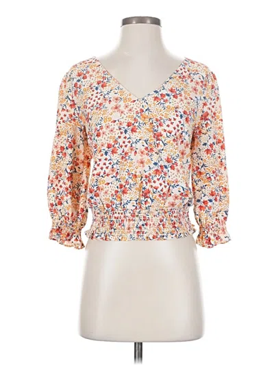 Pre-owned Nine Britton 3/4 Sleeve Blouse In White