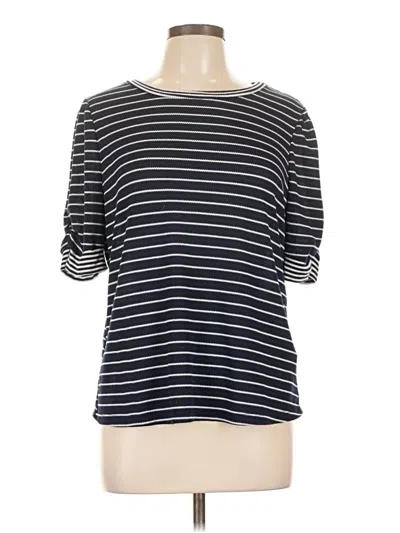 Pre-owned Nine Britton 3/4 Sleeve Top Black Boatneck Tops