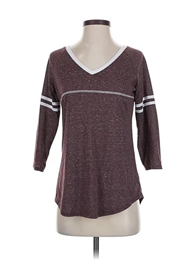 Pre-owned Nine Britton 3/4 Sleeve Top Burgundy V Neck Tops