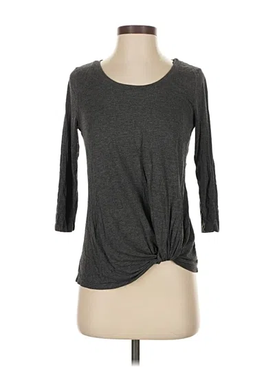 Pre-owned Nine Britton 3/4 Sleeve Top Gray Crew Neck Tops