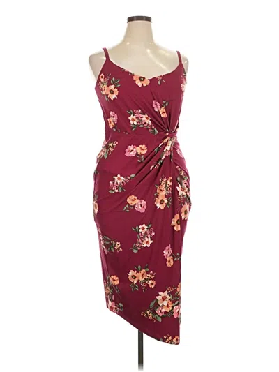 Pre-owned Nine Britton Cocktail Dress In Burgundy