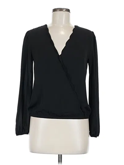 Pre-owned Nine Britton Long Sleeve Blouse In Black