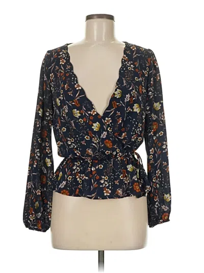 Pre-owned Nine Britton Long Sleeve Blouse In Black