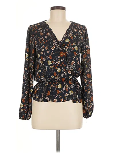 Pre-owned Nine Britton Long Sleeve Blouse In Black