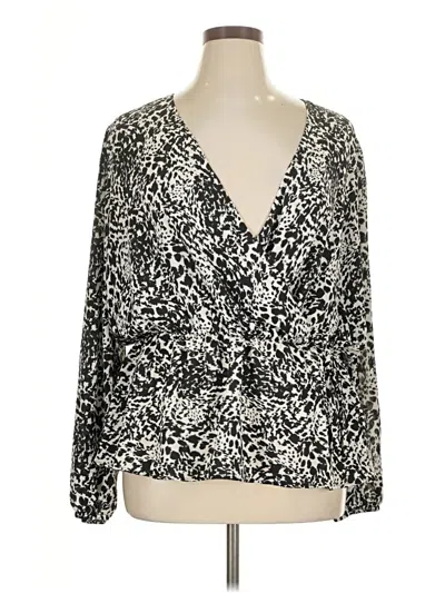 Pre-owned Nine Britton Long Sleeve Blouse In Black