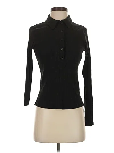 Pre-owned Nine Britton Long Sleeve Blouse In Black