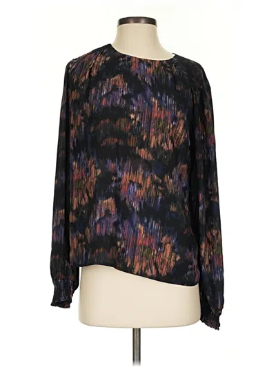 Pre-owned Nine Britton Long Sleeve Blouse In Black