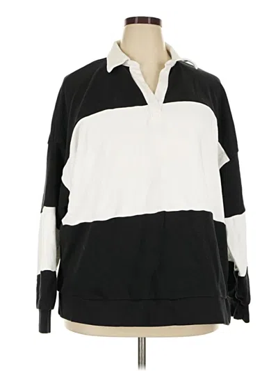 Pre-owned Nine Britton Long Sleeve Blouse In Black