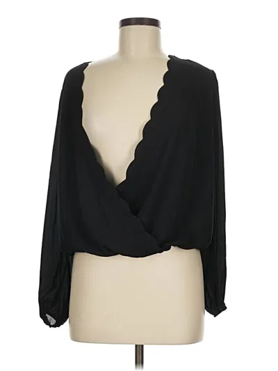 Pre-owned Nine Britton Long Sleeve Blouse In Black