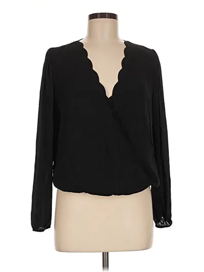 Pre-owned Nine Britton Long Sleeve Blouse In Black