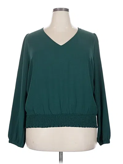 Pre-owned Nine Britton Long Sleeve Blouse In Blue