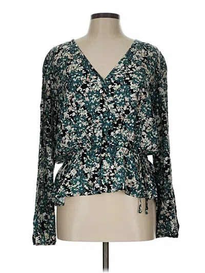 Pre-owned Nine Britton Long Sleeve Blouse In Blue