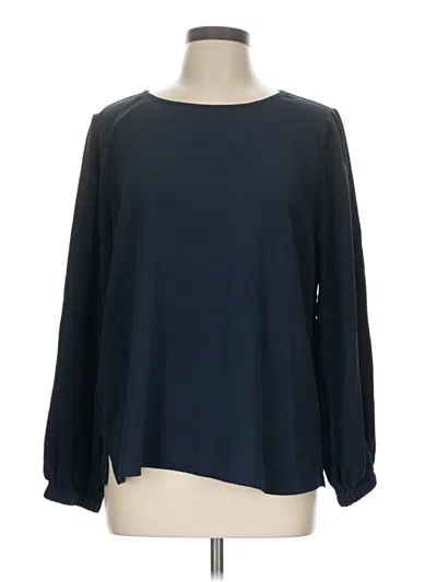 Pre-owned Nine Britton Long Sleeve Blouse In Blue