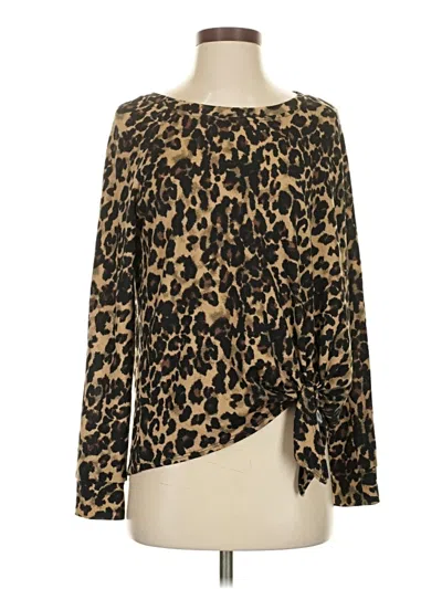 Pre-owned Nine Britton Long Sleeve Blouse In Brown