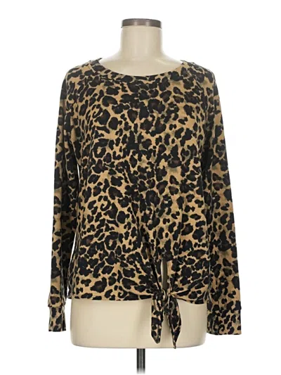Pre-owned Nine Britton Long Sleeve Blouse In Brown