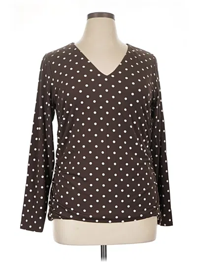 Pre-owned Nine Britton Long Sleeve Blouse In Brown
