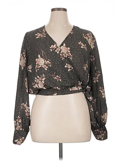 Pre-owned Nine Britton Long Sleeve Blouse In Brown