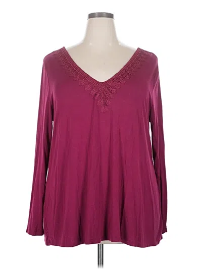 Pre-owned Nine Britton Long Sleeve Blouse In Burgundy