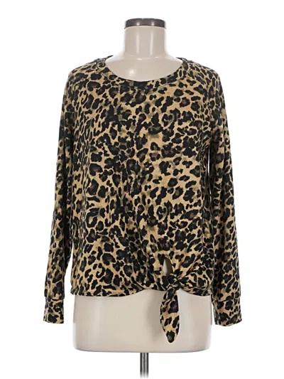Pre-owned Nine Britton Long Sleeve Blouse In Gold