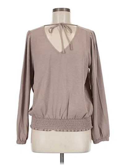 Pre-owned Nine Britton Long Sleeve Blouse In Gray