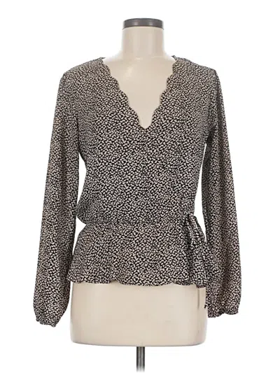 Pre-owned Nine Britton Long Sleeve Blouse In Gray