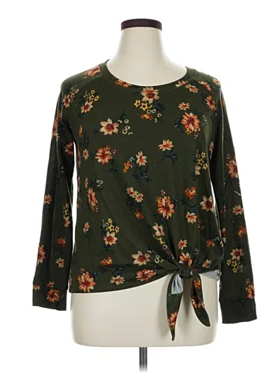 Pre-owned Nine Britton Long Sleeve Blouse In Green