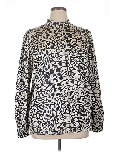 Pre-owned Nine Britton Long Sleeve Blouse In Ivory