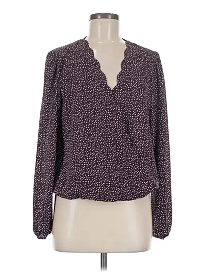 Pre-owned Nine Britton Long Sleeve Blouse In Purple