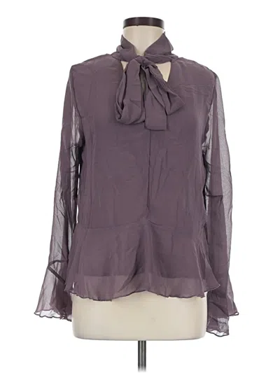 Pre-owned Nine Britton Long Sleeve Blouse In Purple