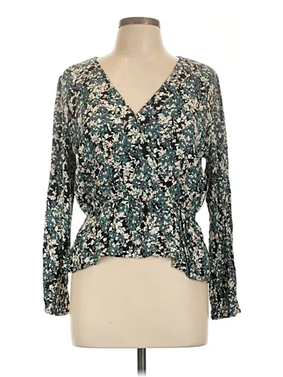 Pre-owned Nine Britton Long Sleeve Blouse In Teal