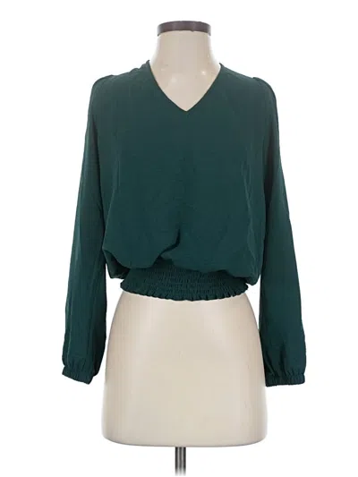 Pre-owned Nine Britton Long Sleeve Blouse In Teal