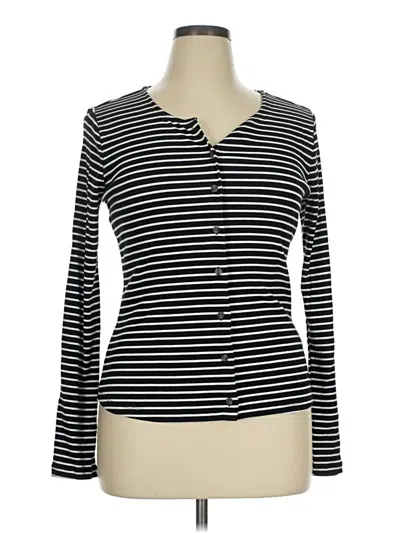 Pre-owned Nine Britton Long Sleeve Henley Shirt In Black