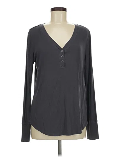 Pre-owned Nine Britton Long Sleeve Henley Shirt In Gray