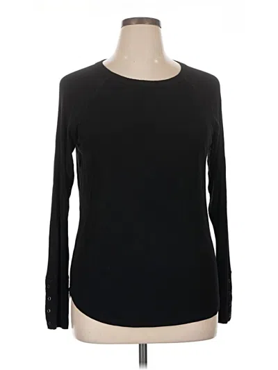 Pre-owned Nine Britton Long Sleeve Top Black Crew Neck Tops