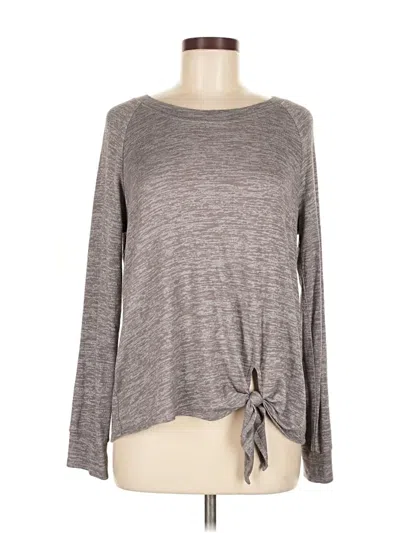 Pre-owned Nine Britton Long Sleeve Top Gray Crew Neck Tops