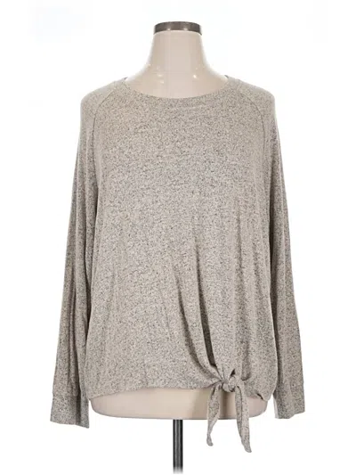Pre-owned Nine Britton Long Sleeve Top Gray Crew Neck Tops