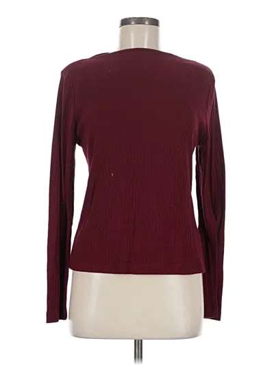 Pre-owned Nine Britton Long Sleeve Turtleneck In Burgundy