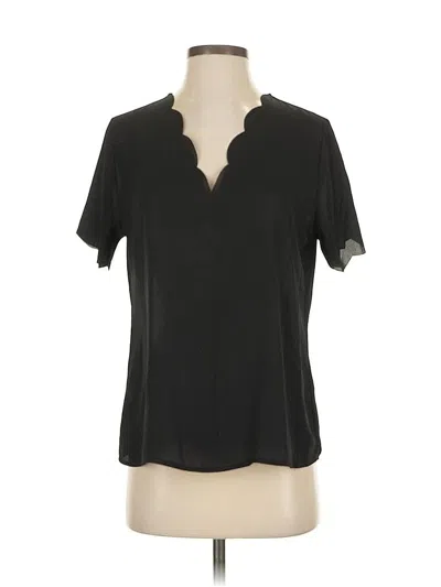 Pre-owned Nine Britton Short Sleeve Blouse In Black