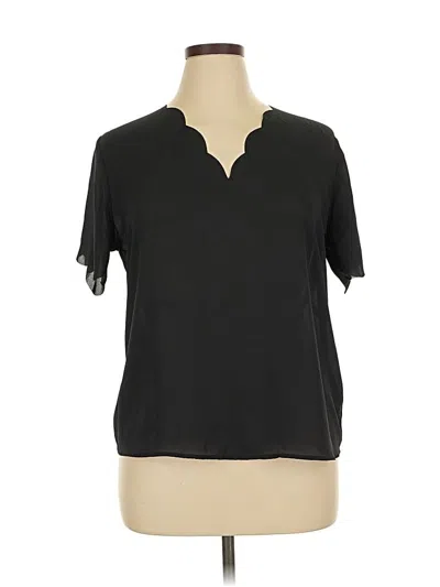 Pre-owned Nine Britton Short Sleeve Blouse In Black